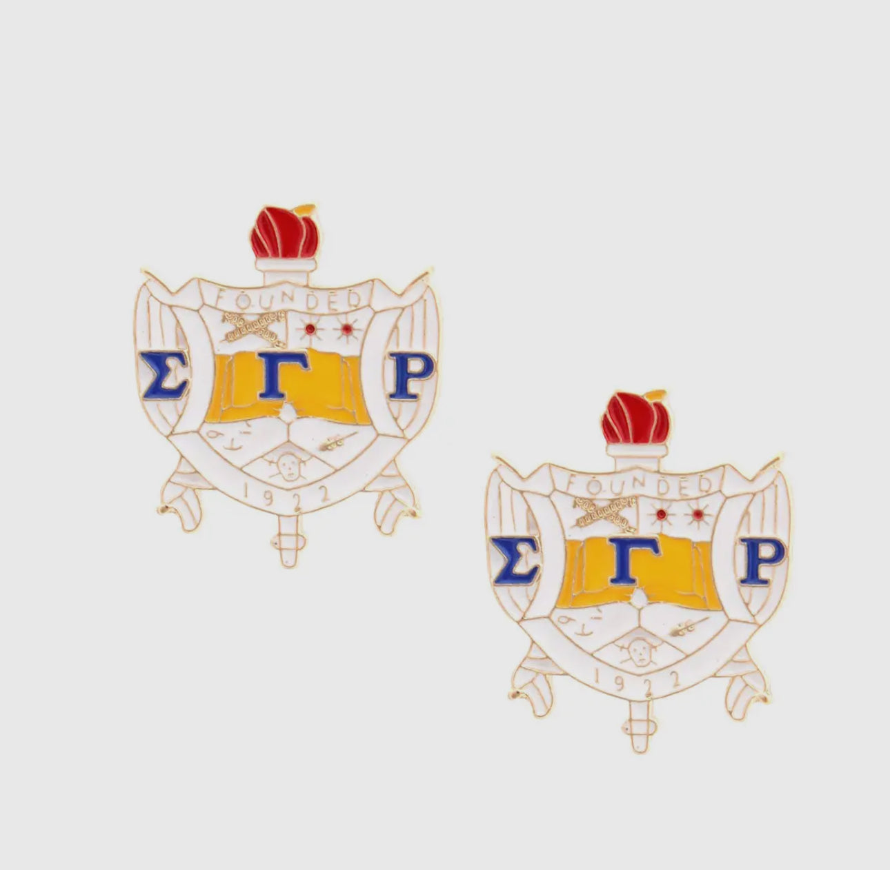 Sigma Gamma Rho Inspired Crest Earring Studs