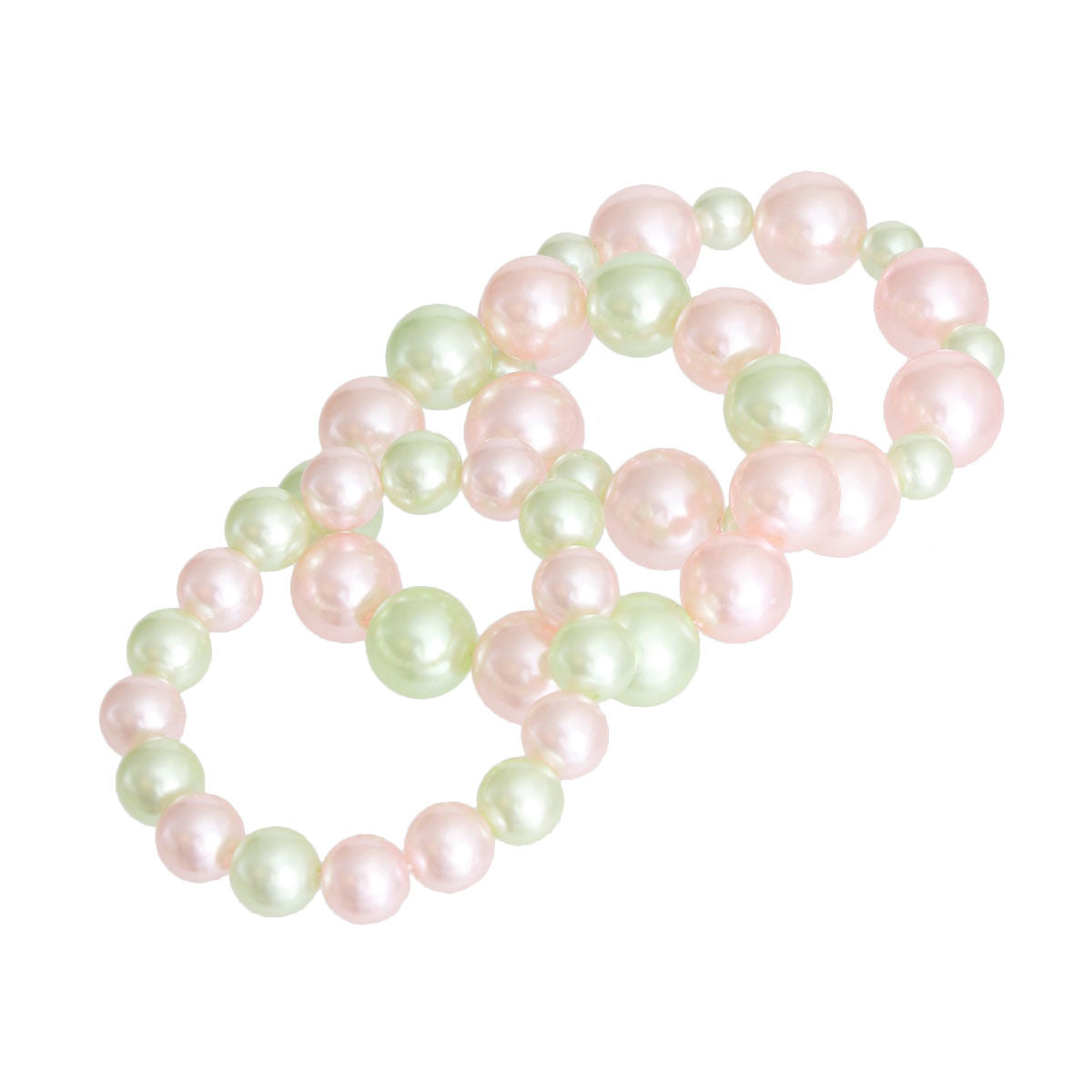 AKA Alpha Kappa Alpha Bracelets Pink Green Pearls Stretch Bracelet Set