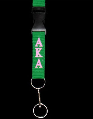 Alpha Kappa Alpha Inspired Lanyard With Break Away