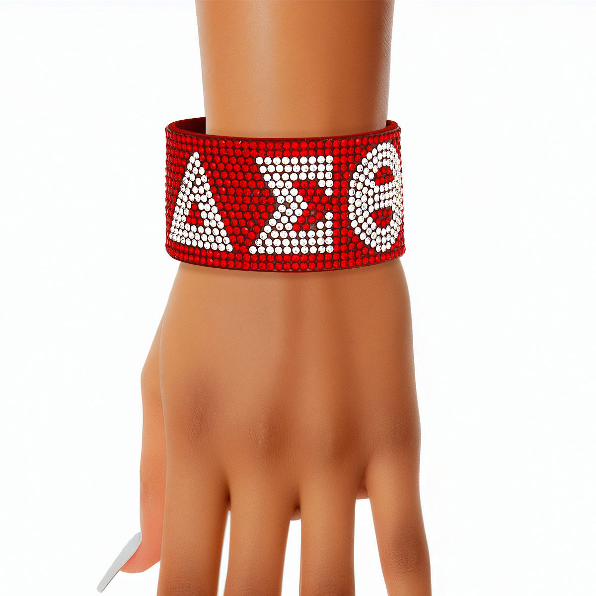 Delta Sigma Theta Bracelet DST Sorority Red Rhinestone Magnetic Bracelet Delta Sigma Theta