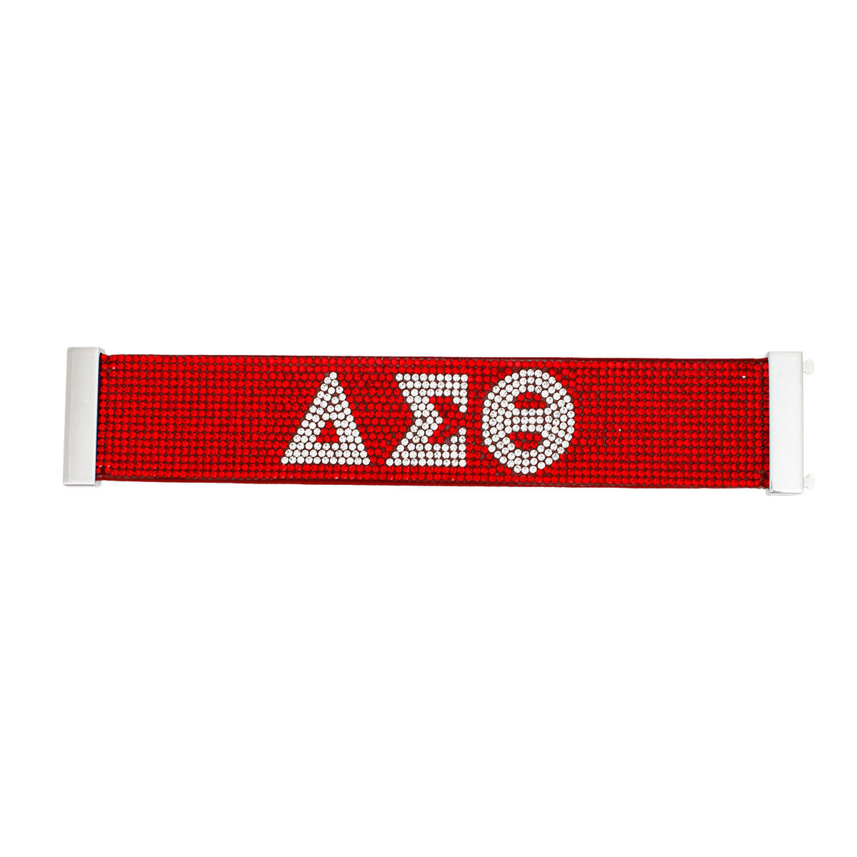 DST Delta Sigma Theta Sorority Red Rhinestone Magnetic Bracelet