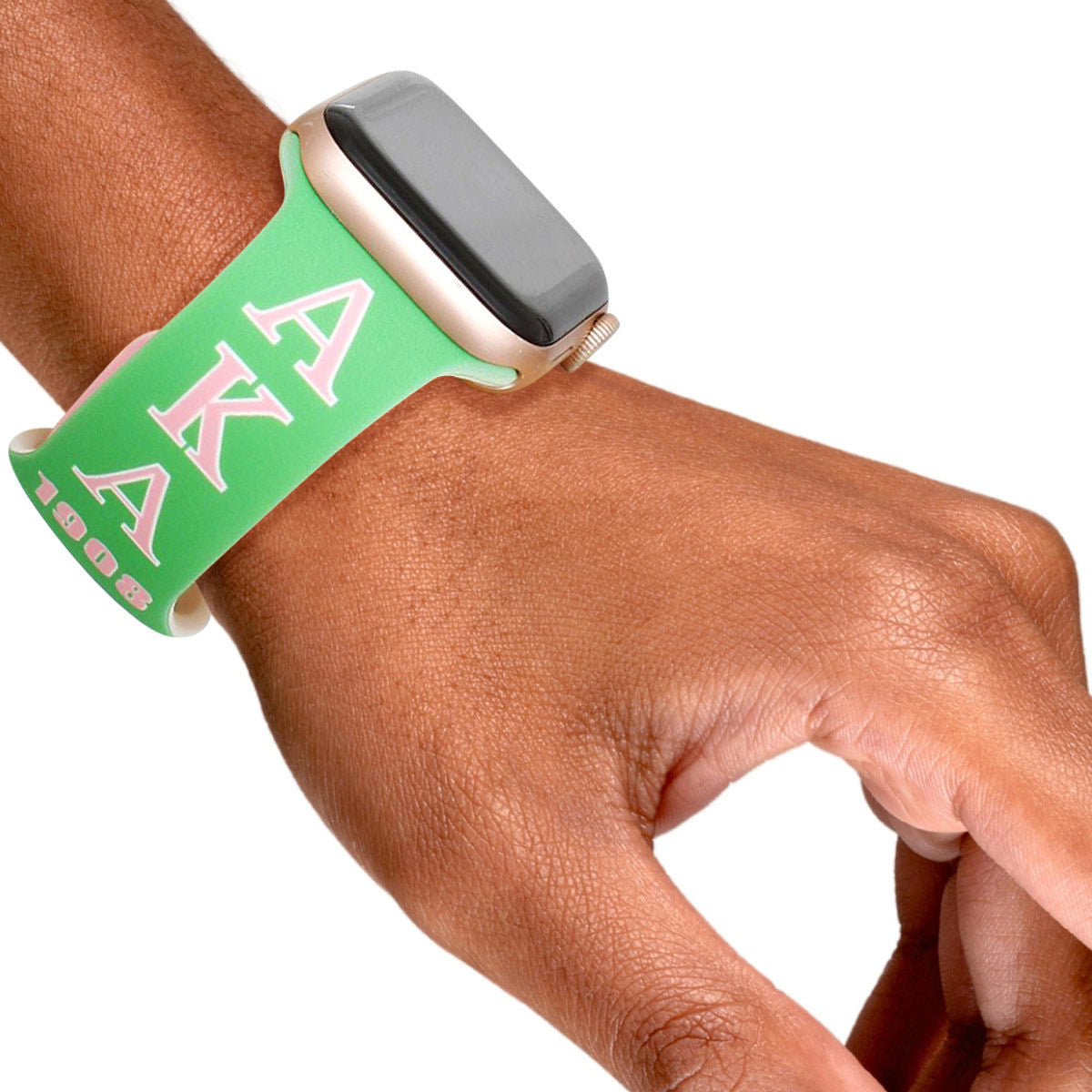 AKA Watch Band Sorority Pink and Green Apple Watch Band Strap Women Chic Greek Boutique