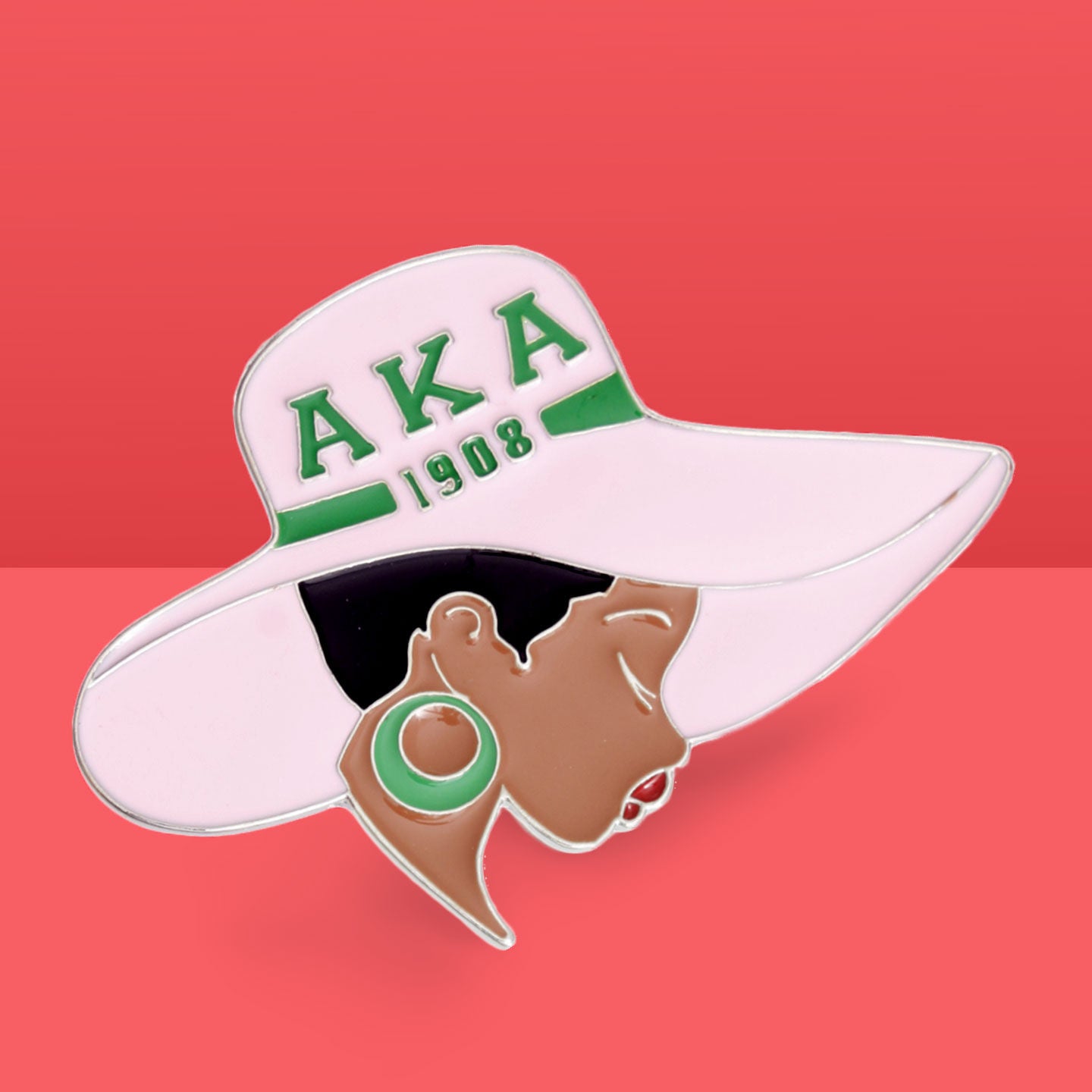 AKA Pink and Green Greek Letter Hat Pin Alpha Kappa Alpha AKA Pink Green Greek Letter Hat Pin