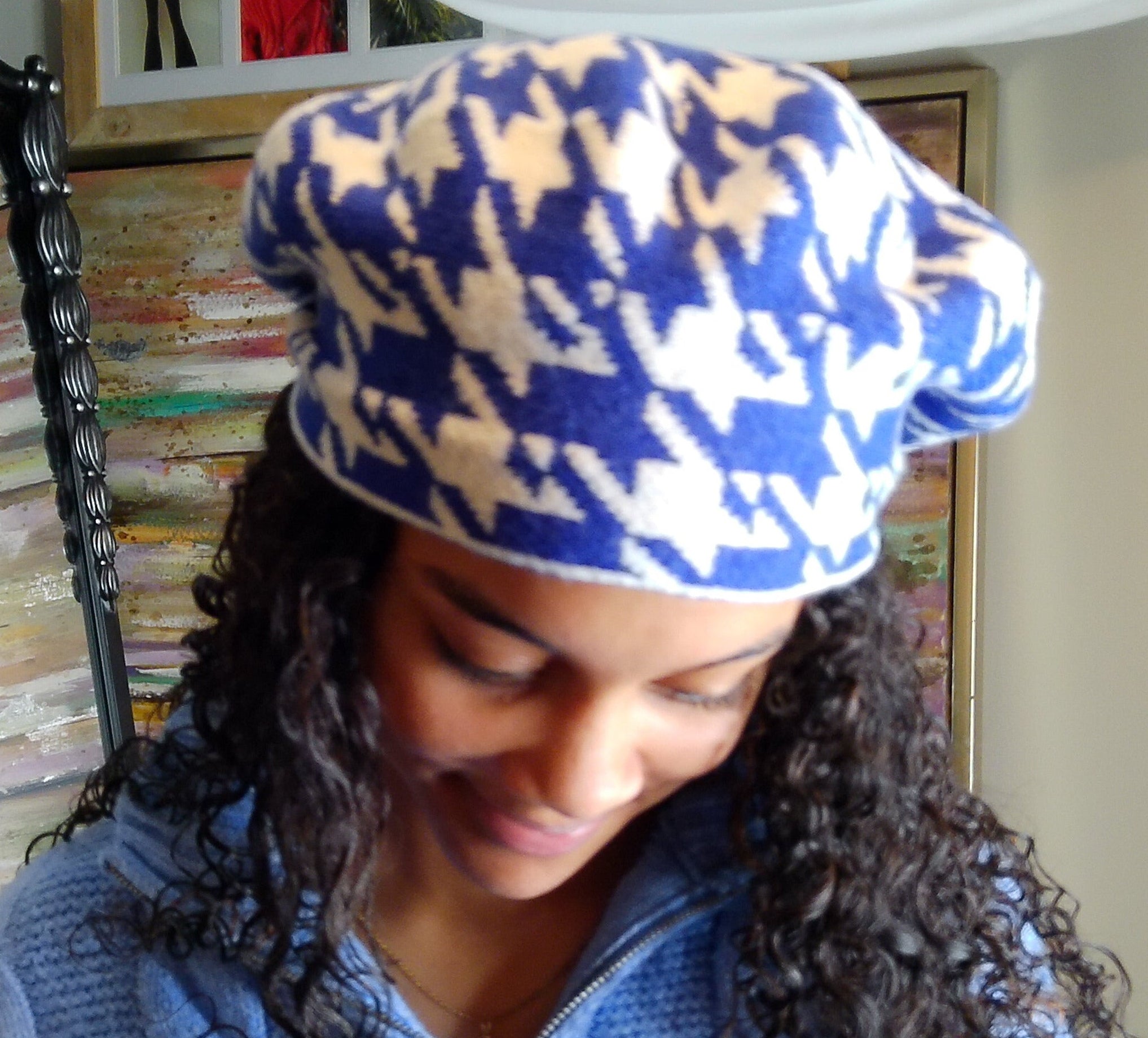 ZPB Inspired Houndstooth Beret Hat