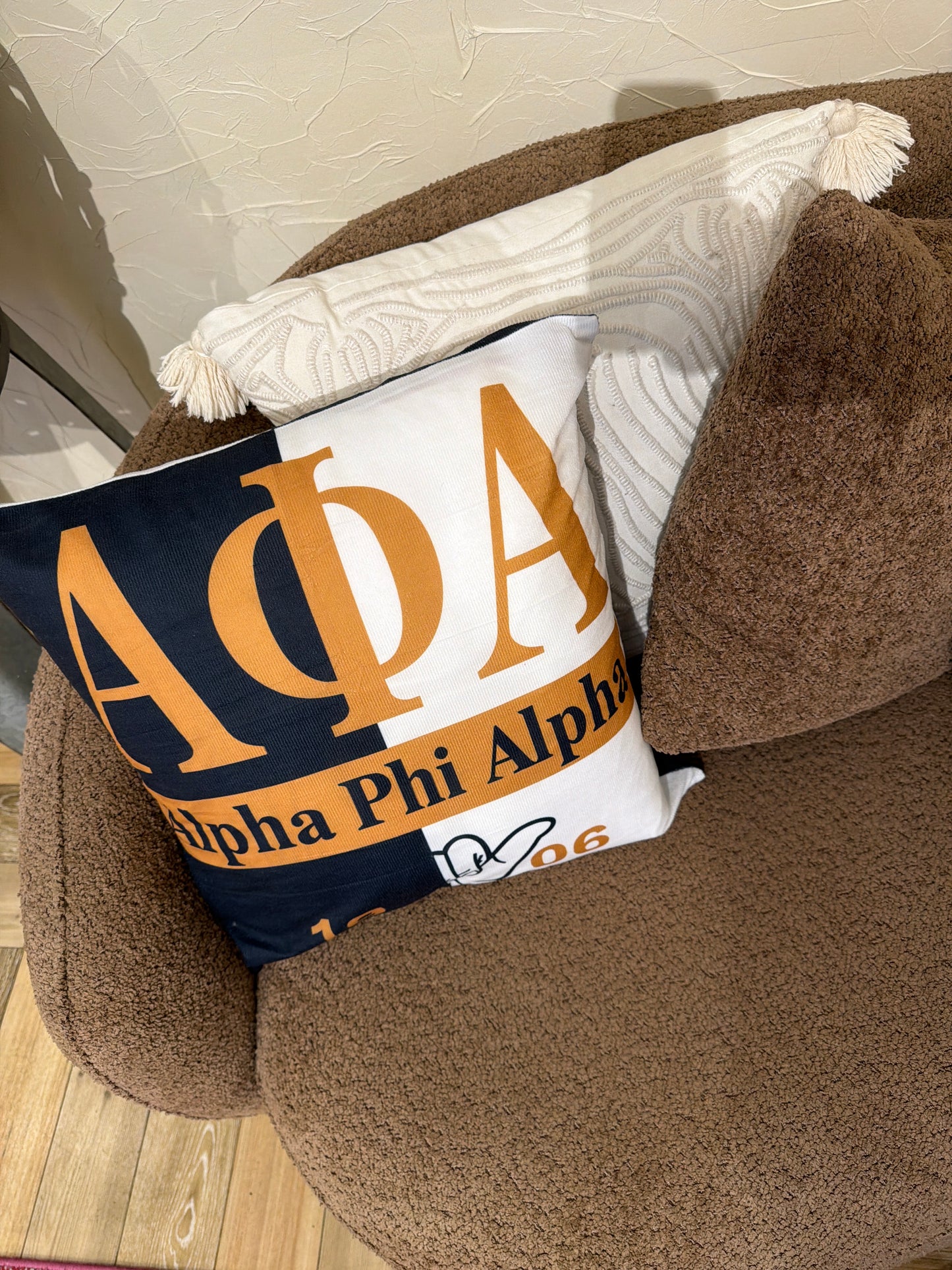 Alpha Phi Alpha Inspired Pillow 18 inches by 18 inches