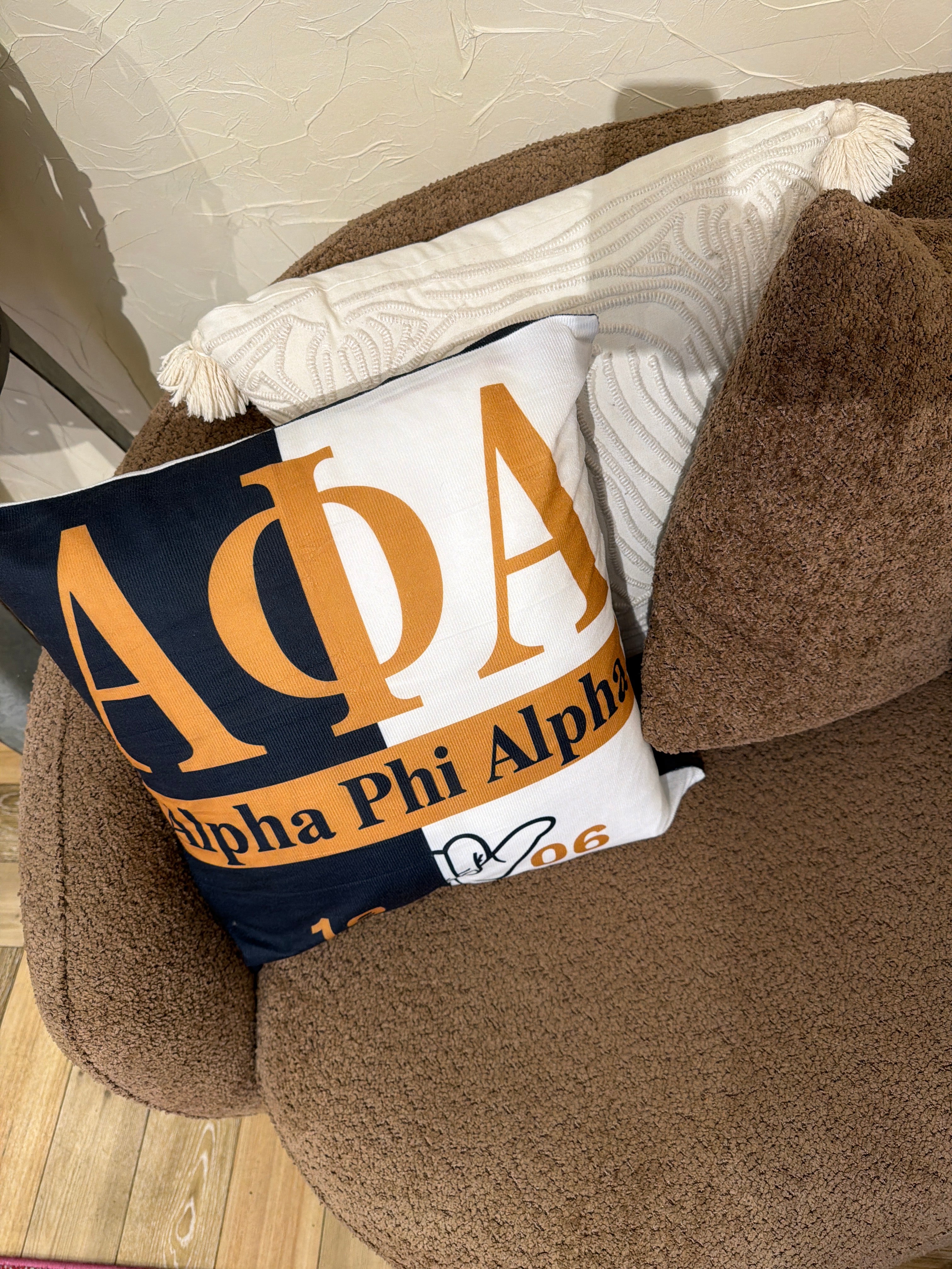 Alpha Phi Alpha Inspired Pillow 18 inches by 18 inches