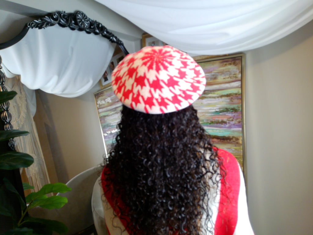 DST Inspired Houndstooth Beret Hat