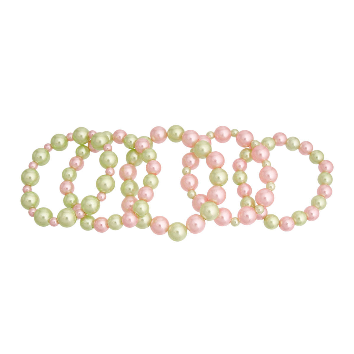 AKA Pink Green Pearl 5 Pc Bracelets. Alpha Kappa Alpha bracelet 