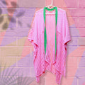 AKA Apparel Kimono Pink and Green Crochet Alpha Kappa Alpha AKA Ruana Kimono Pink and Green Crochet