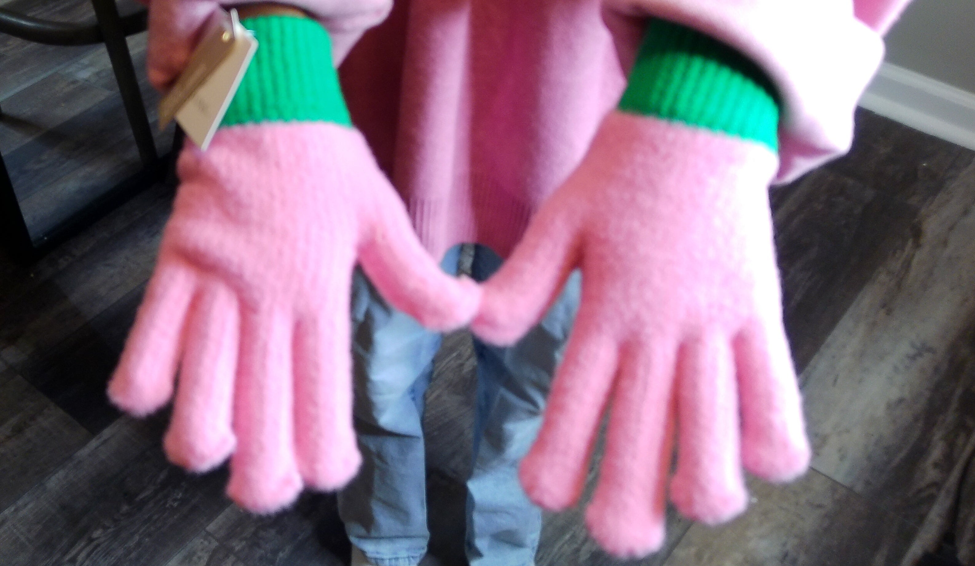 AKA Inspired Pink and Green Smart Gloves Alpha Kappa Alpha Inspired Gloves