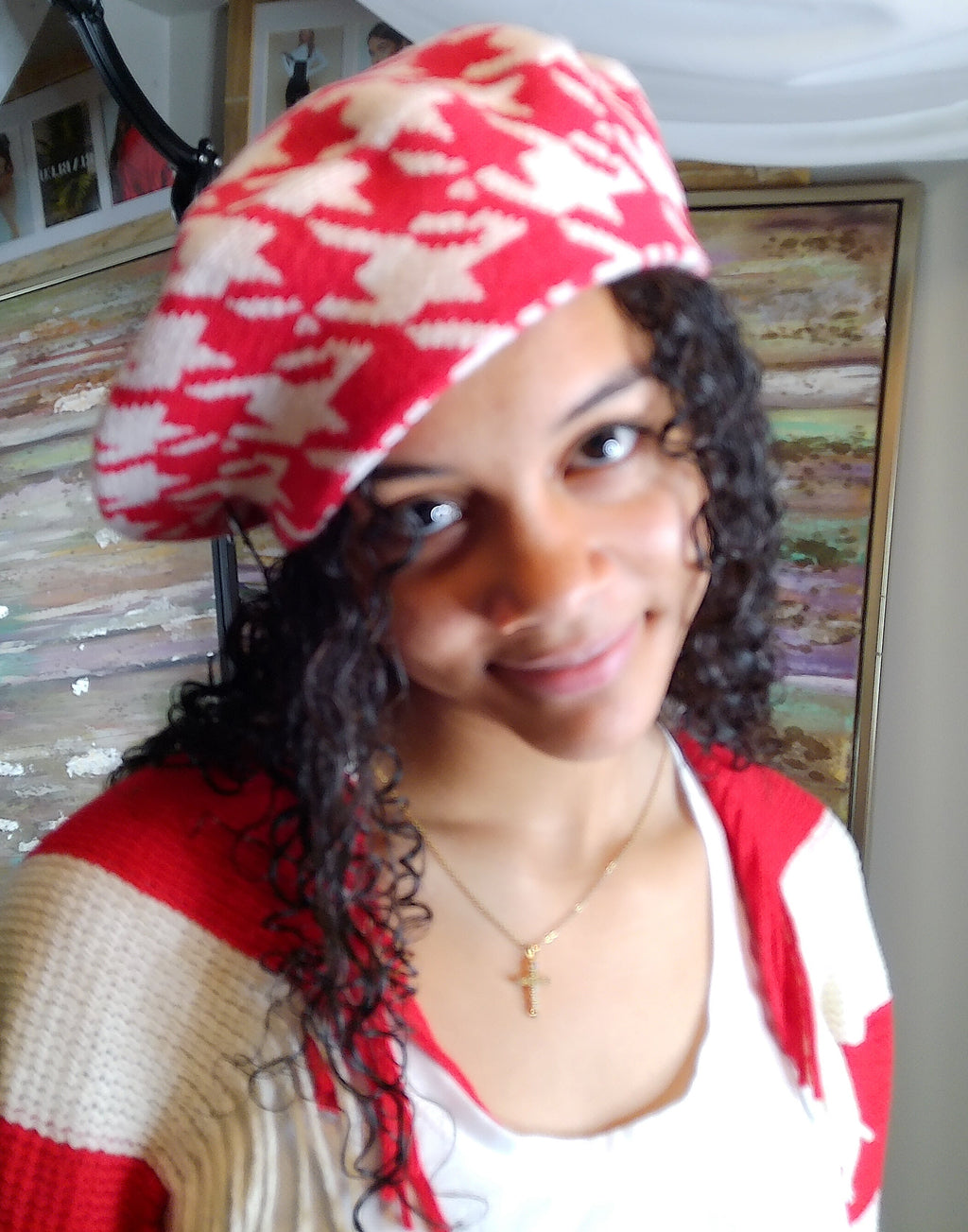 DST Inspired Houndstooth Beret Hat