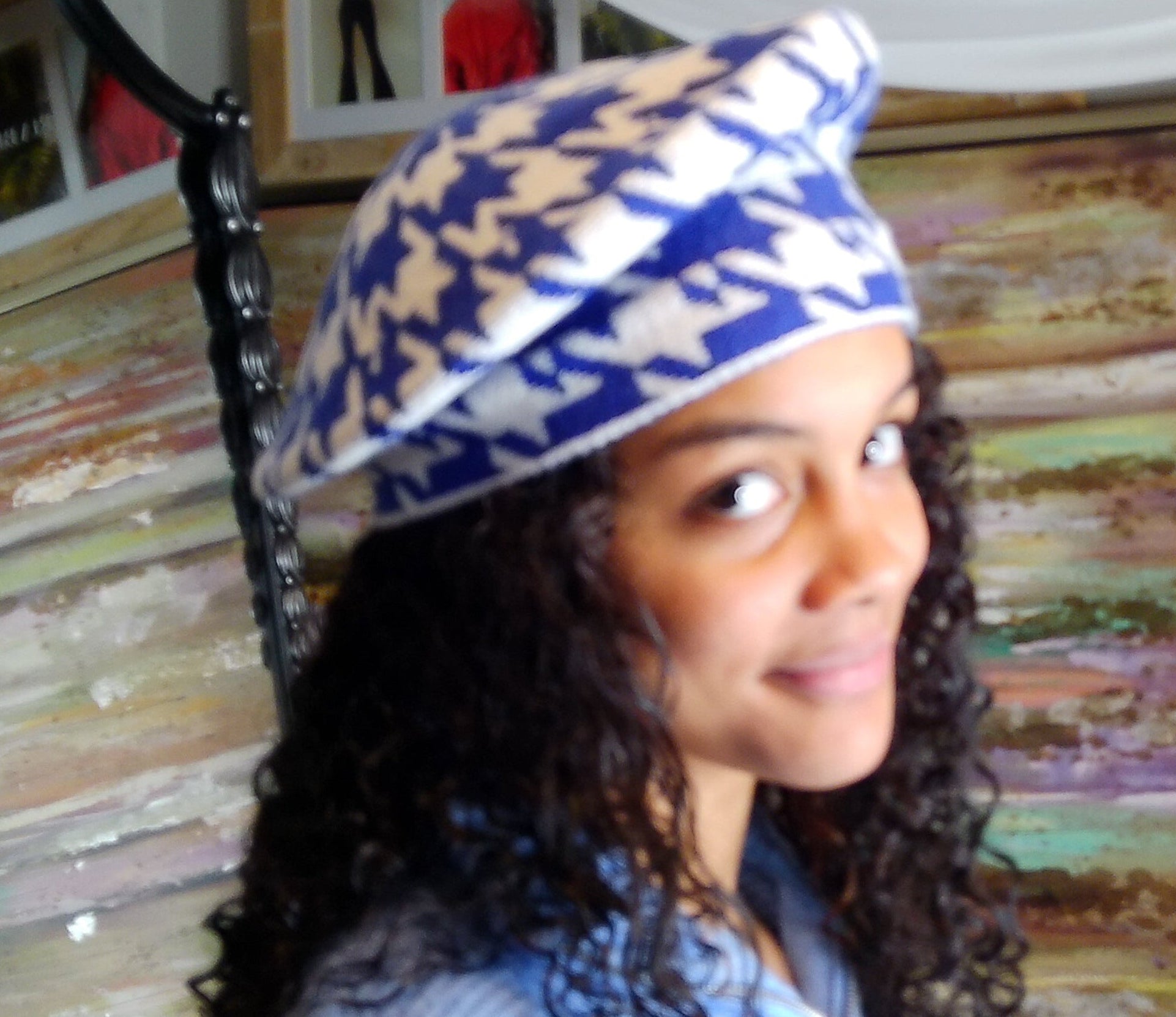 ZPB Inspired Houndstooth Beret Hat