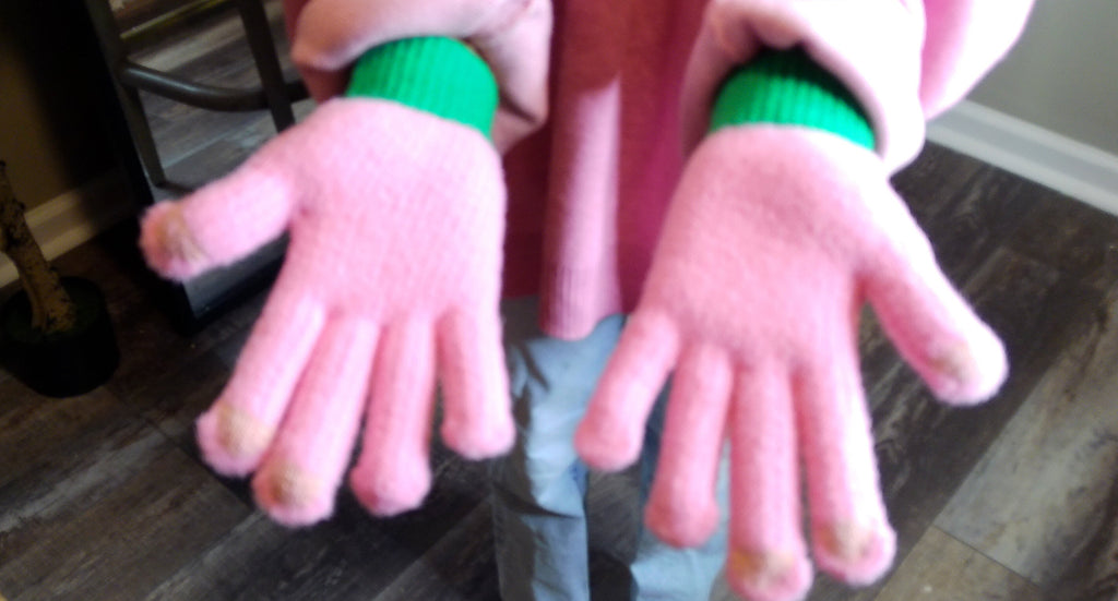AKA Inspired Pink and Green Smart Gloves Alpha Kappa Alpha Inspired Gloves