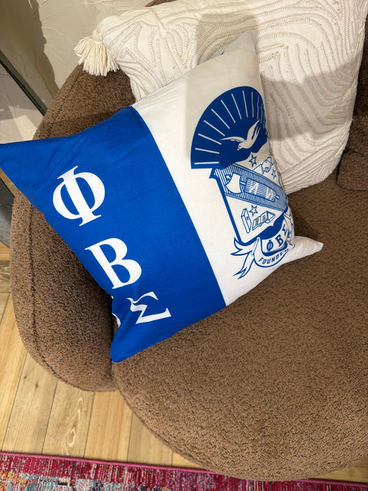 Phi Beta Sigma Inspired Pillow 18 inches by 18 inches