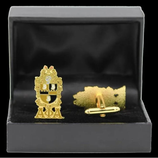 Alpha Phi Alpha Inspired 1″ Shield Cuff Links W/Box