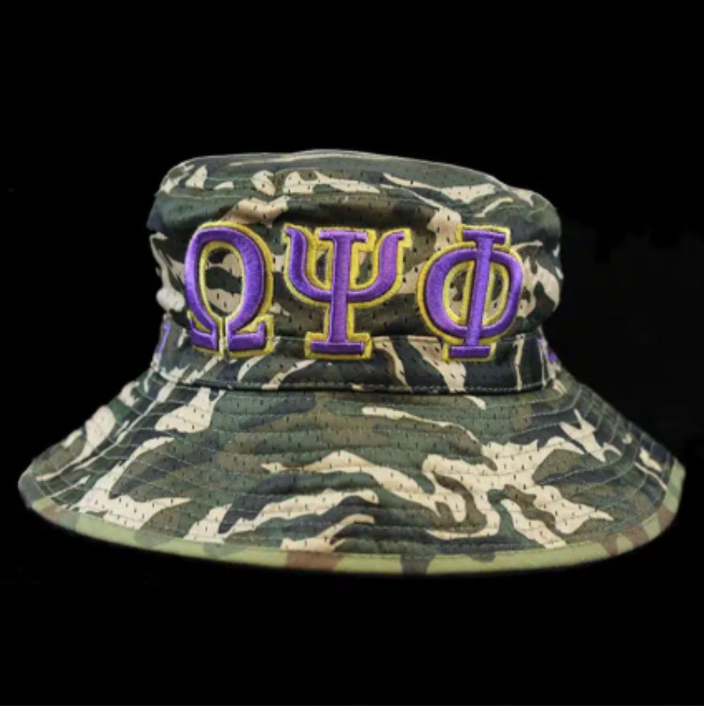 Omega Psi Phi Inspired Bucket Hat Camouflage
