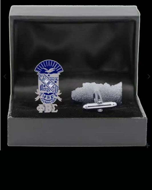 Phi Beta Sigma Inspired Sheild Cuff Links "1 With Box