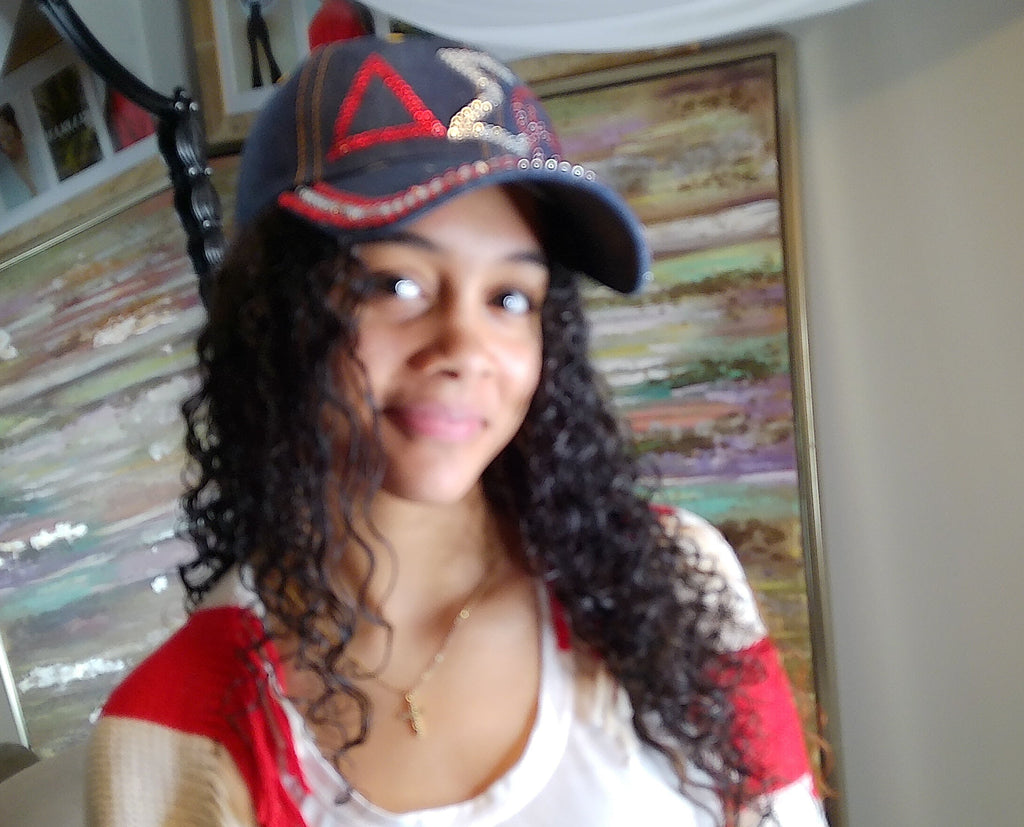 DST Denim Rhinestone Cap Hat Delta Sigma Theta