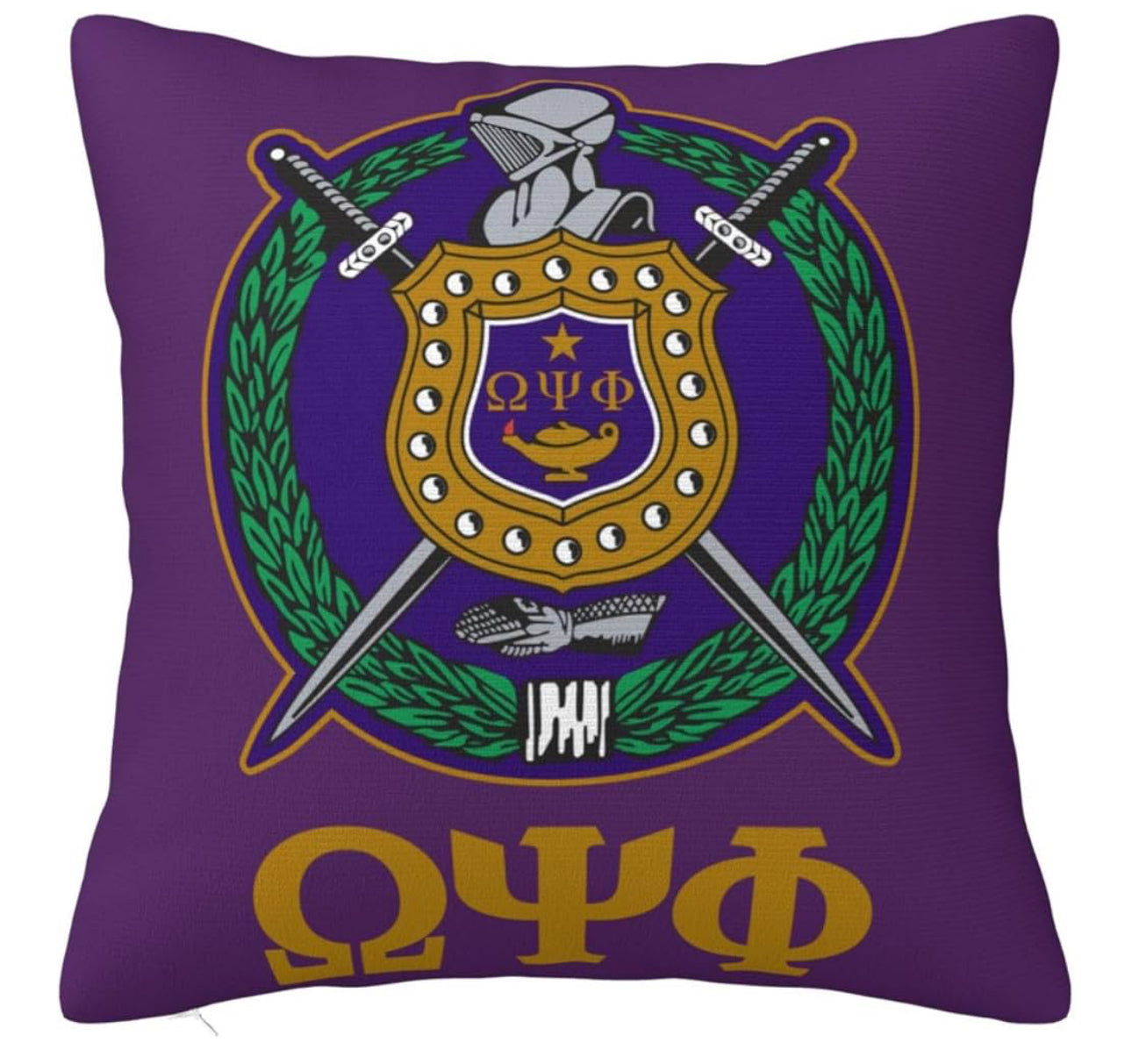 Omega Psi Phi Inspired Pillow 18 inches by 18 inches