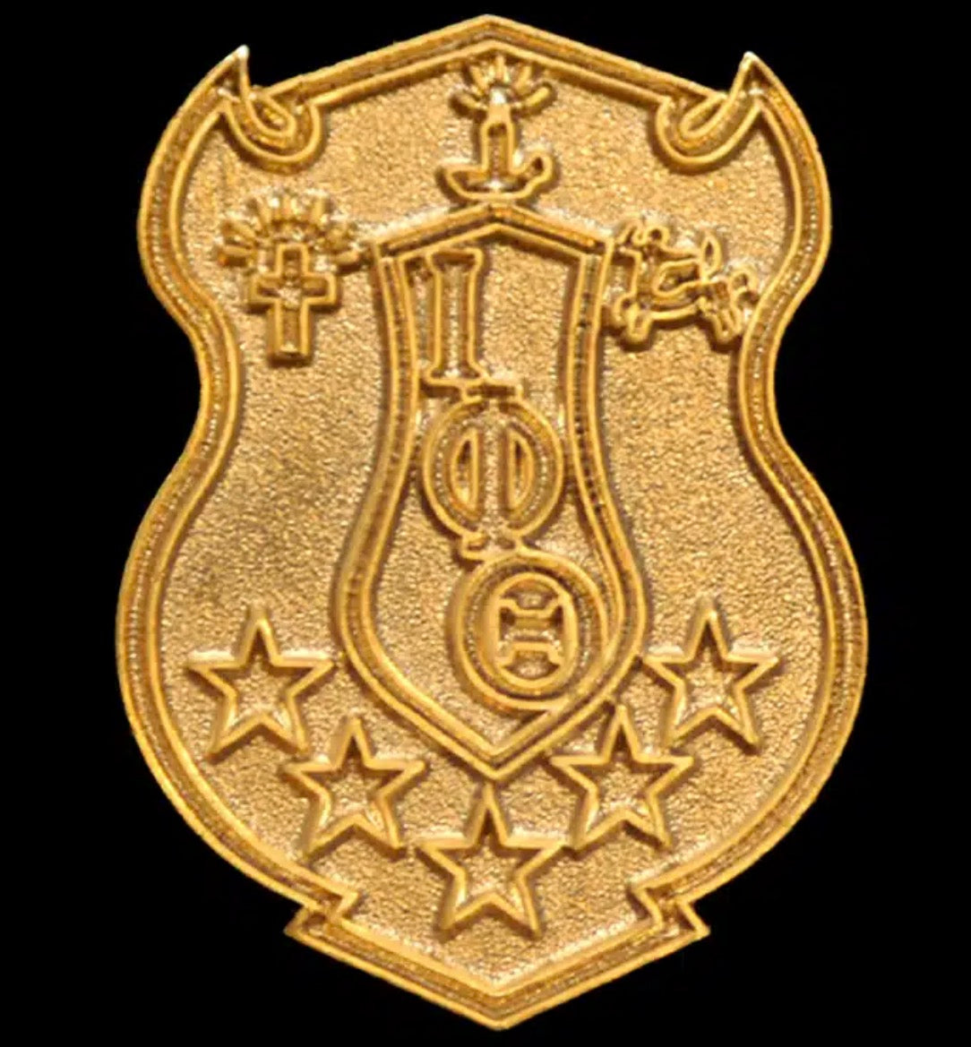 Iota Phi Theta Gold Sand Blast Cufflinks In Leatherette Box