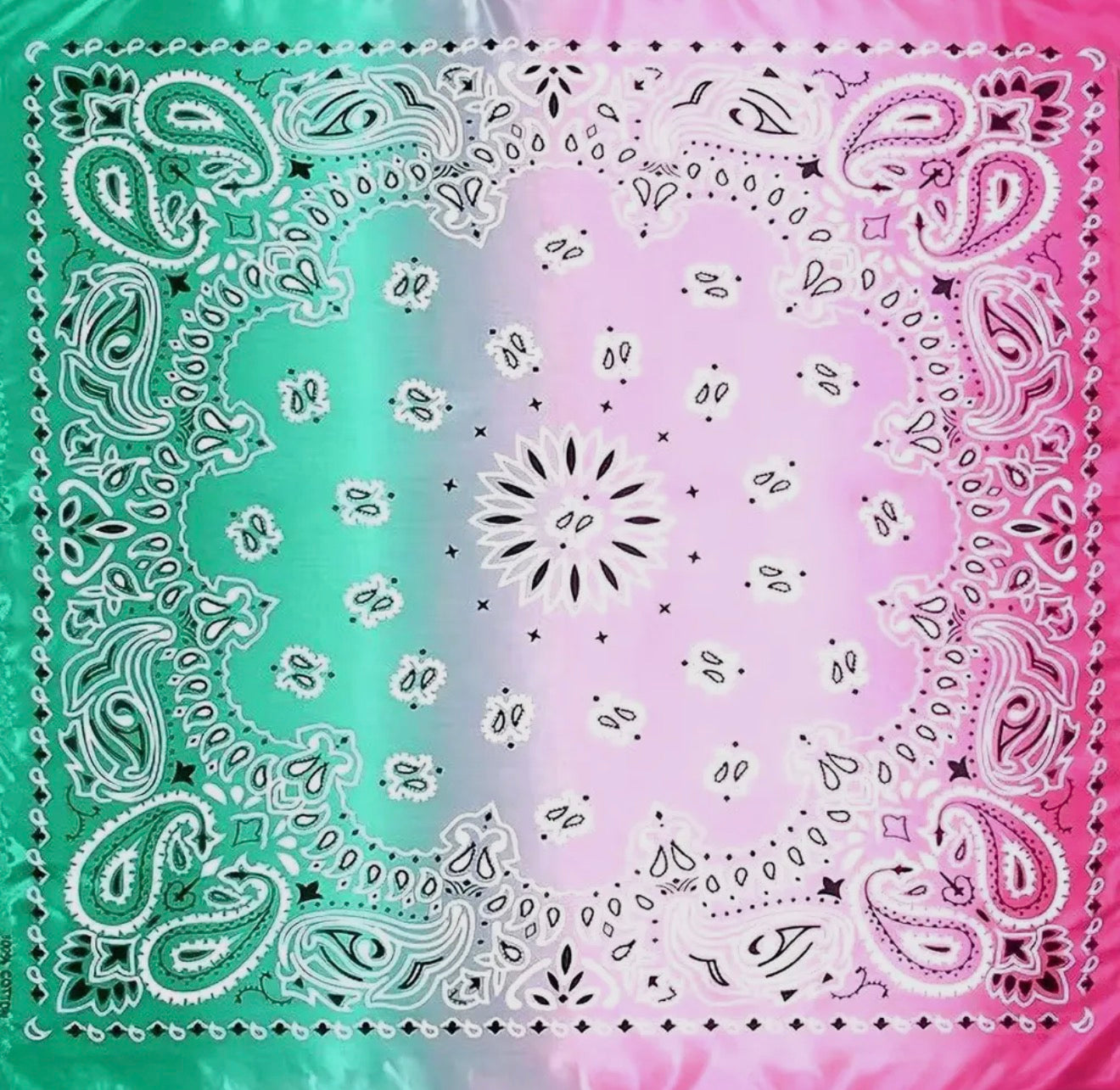 AKA Inspired Paisley Scarf Shawl Silky Satin Pink & Green Scarf