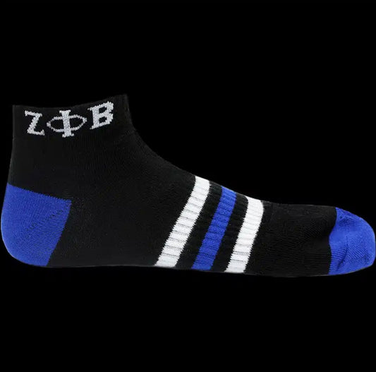 ZPB Inspired Socks Ankle Zeta Phi Beta With Black Base