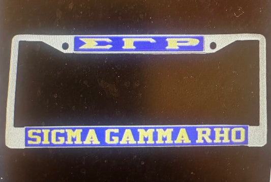 SGRHO Inspired License Frame LP Blue Frame w/Gold Letters