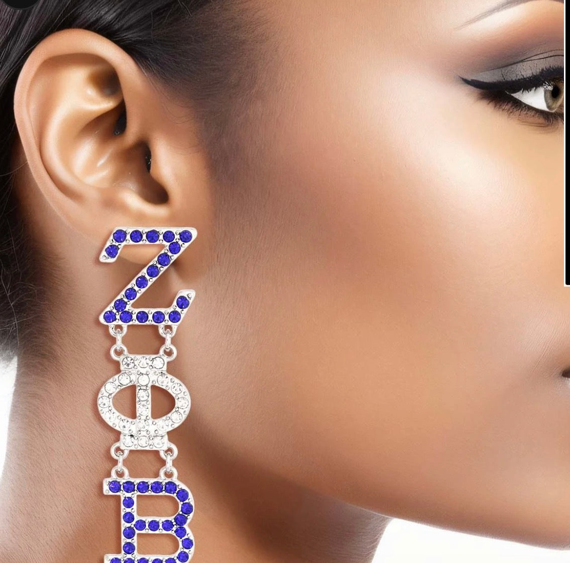ZPB Inspired Dangle Earrings. Zeta rhinestone earrings.