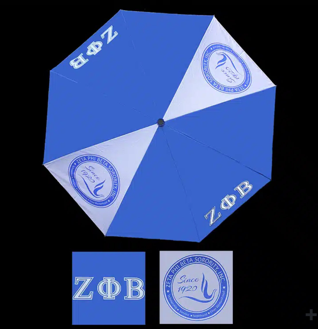 ZPB Inspired Umbrella Zeta Phi Beta 30″ Wind Resistant Auto Open