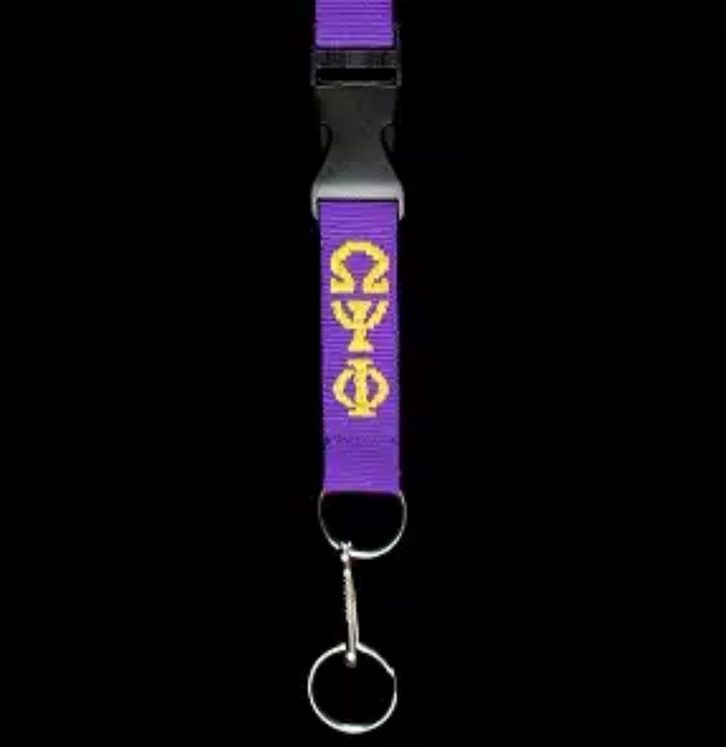 Omega Psi Phi Inspired Lanyard with Break Away