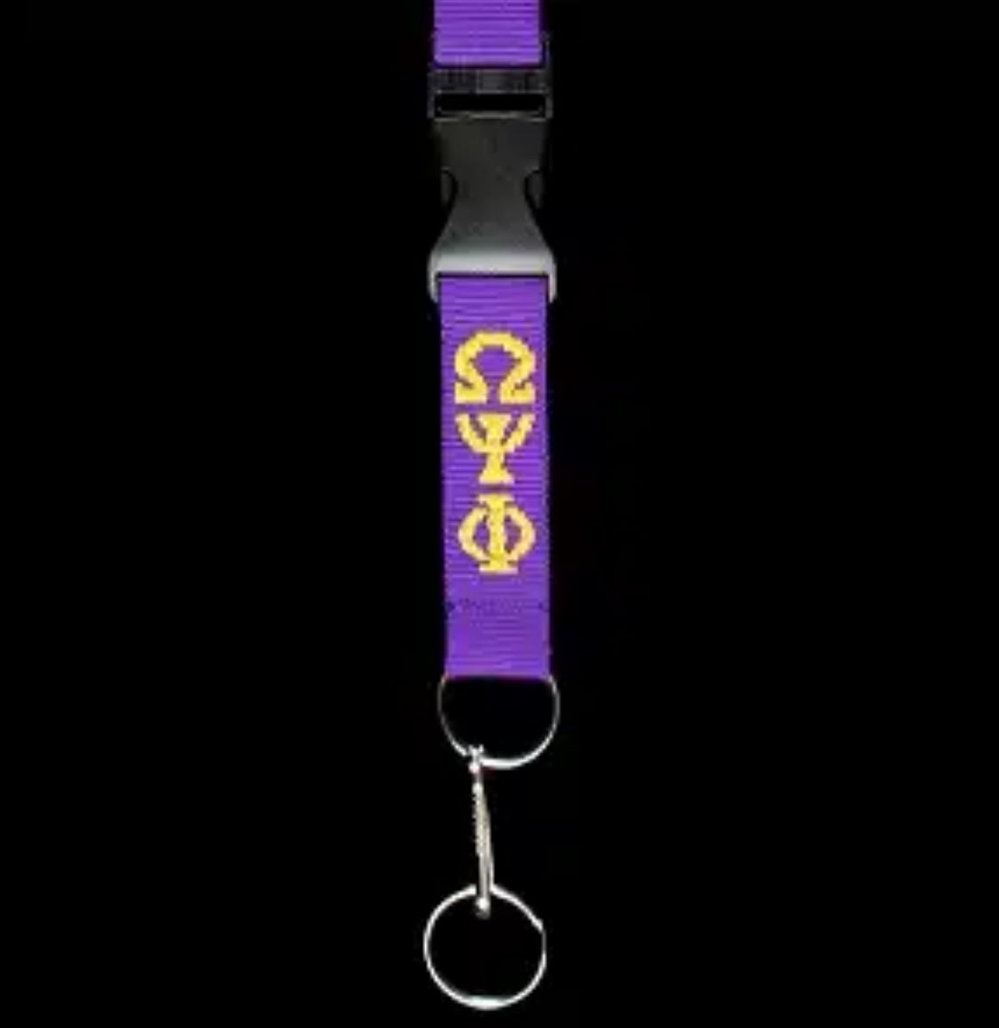 Omega Psi Phi Inspired Lanyard with Break Away