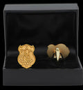 Iota Phi Theta Gold Sand Blast Cufflinks In Leatherette Box