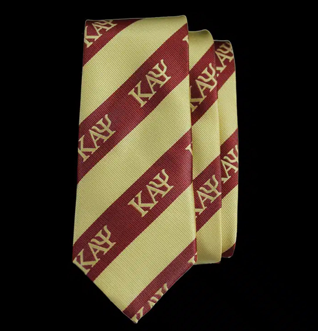 Kappa Alpha Psi Inspired Necktie Crimson and Cream