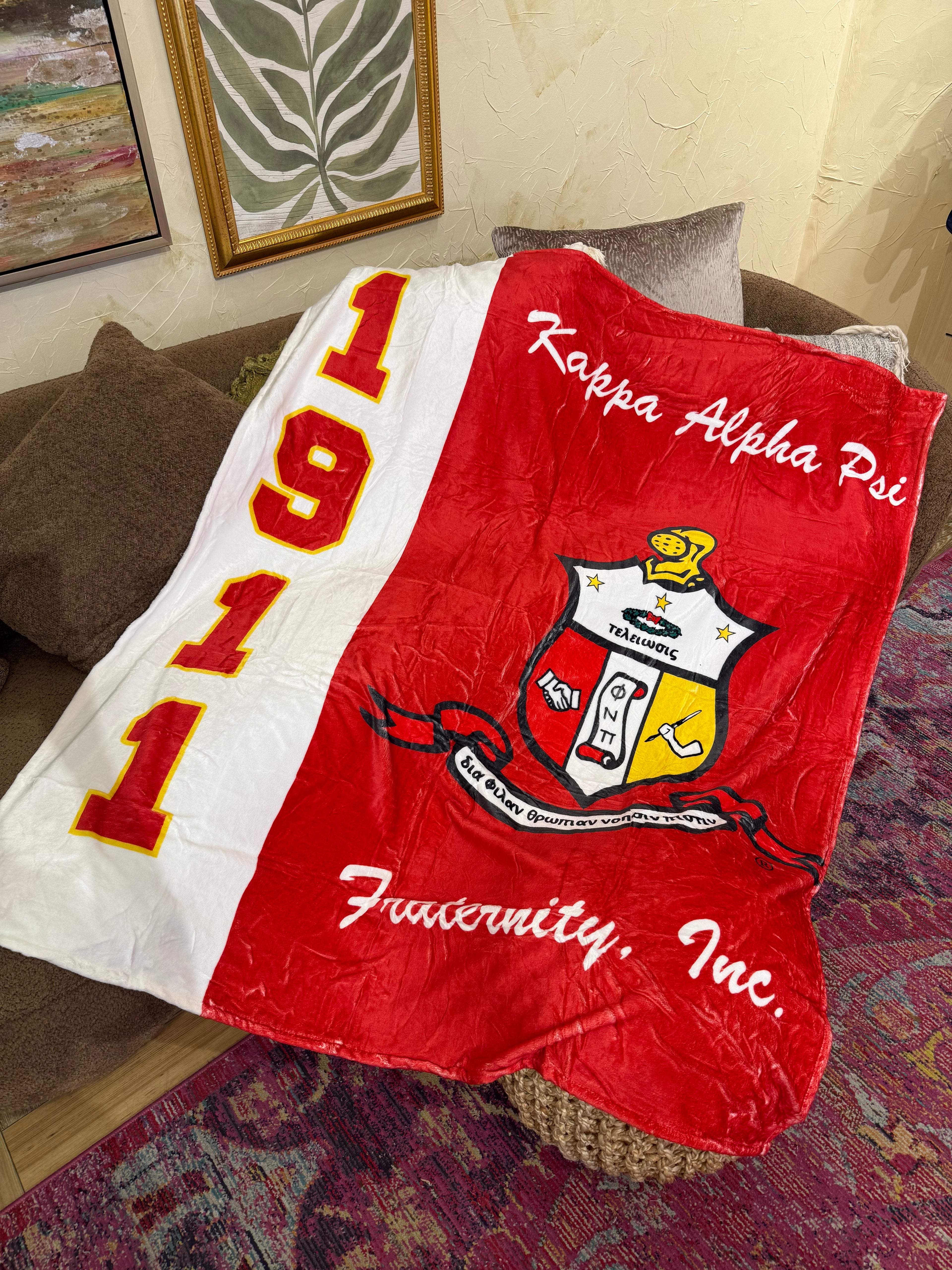 Kappa Alpha Psi Inspired Blanket Throw 50" by 60"