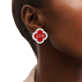 Delta Sigma Theta Earrings / DST Inspired Red  Studs Earrings