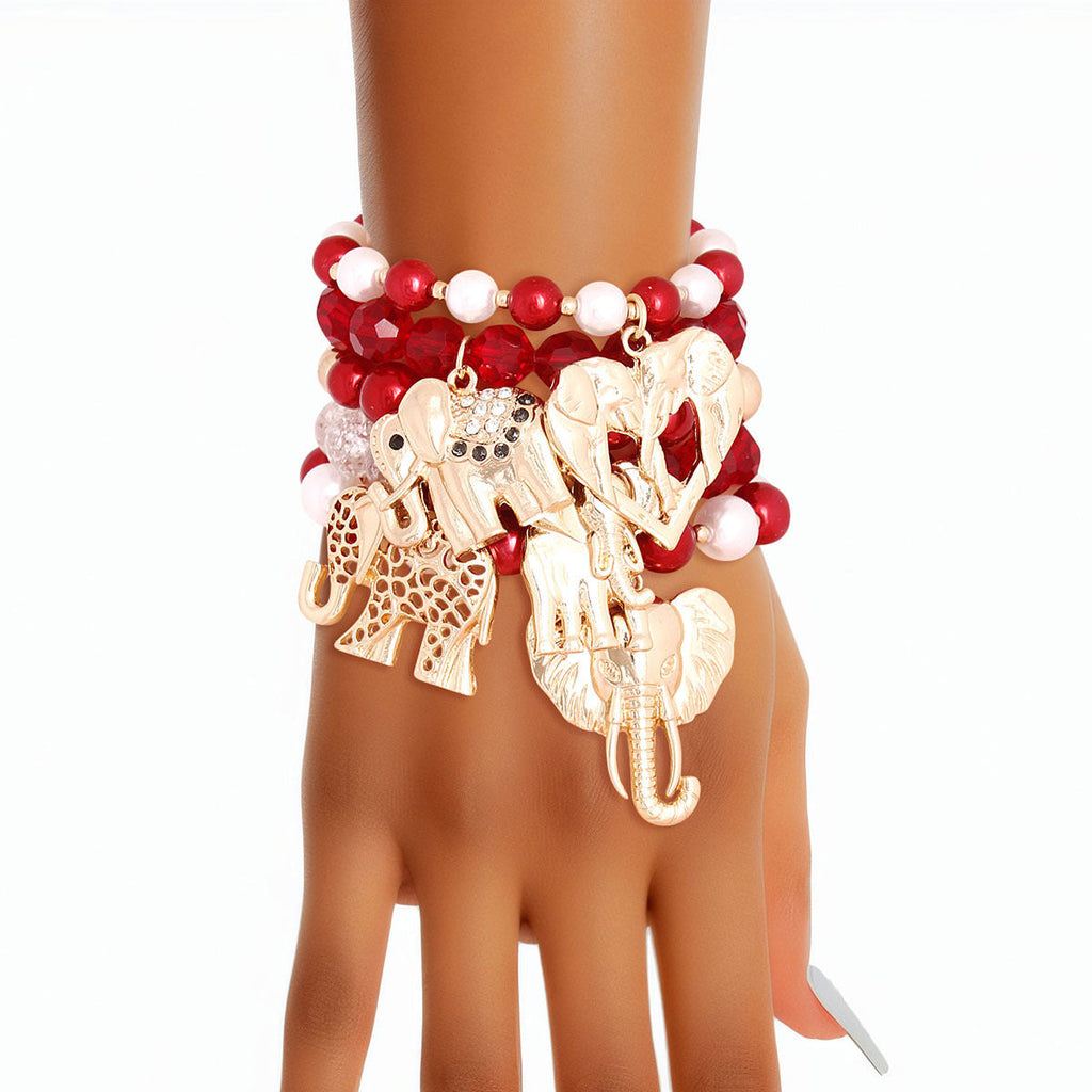 DST Delta Sigma Theta Sorority Inspired Elephant Bracelets|Stretch to Fit