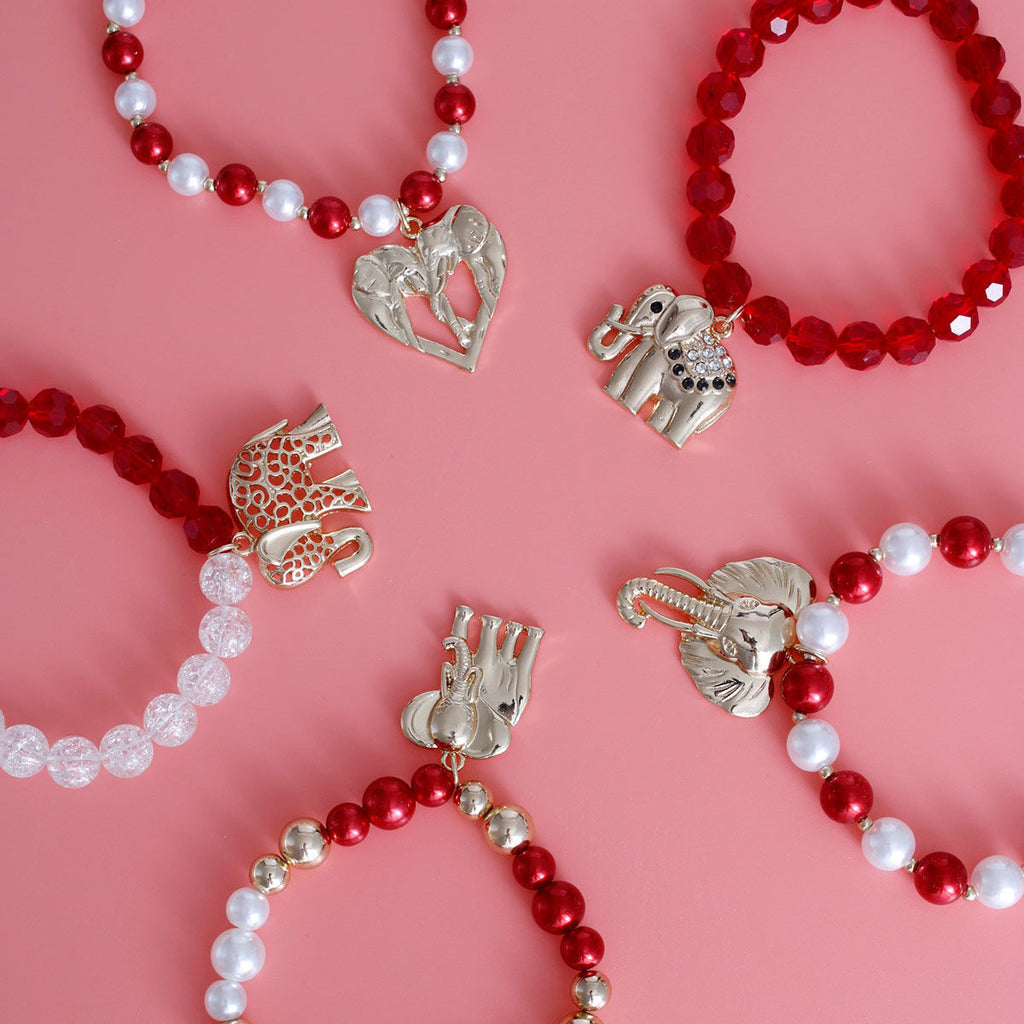 DST Delta Sigma Theta Sorority Inspired Elephant Bracelets|Stretch to Fit