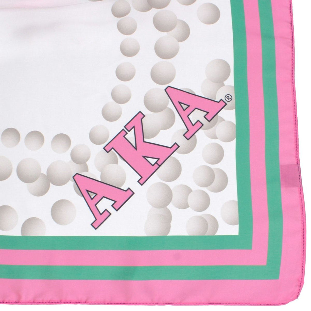 AKA Sorority Inspired Pearl Print Square Alpha Kappa Alpha Scarf for Women