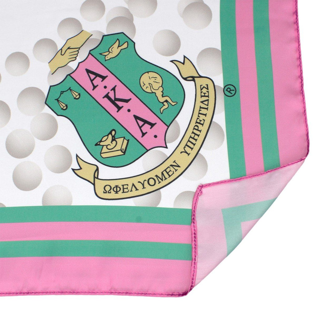 AKA Sorority Inspired Pearl Print Square Alpha Kappa Alpha Scarf for Women