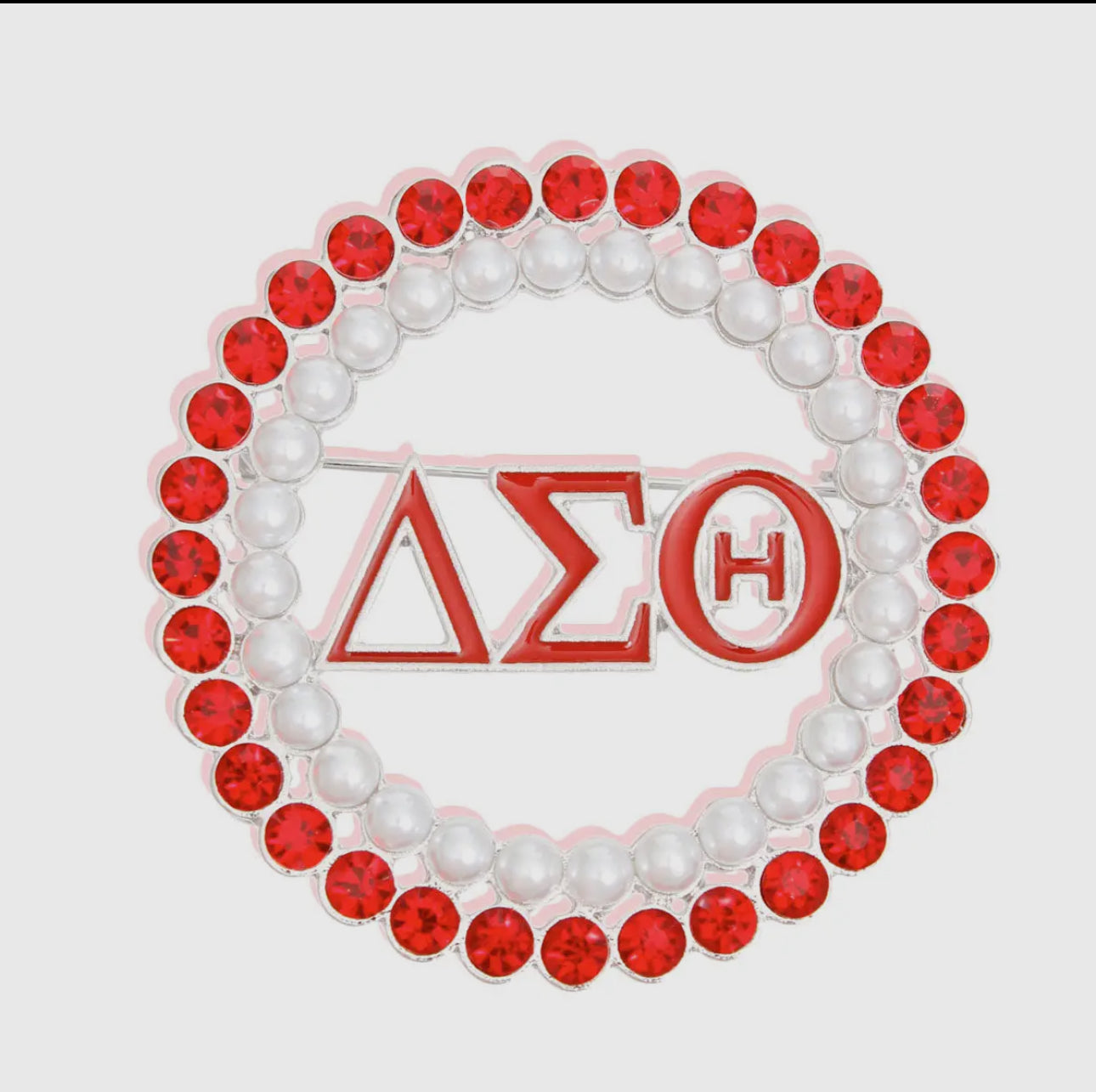 Delta Sigma Theta Inspired Brooch Round Pin
