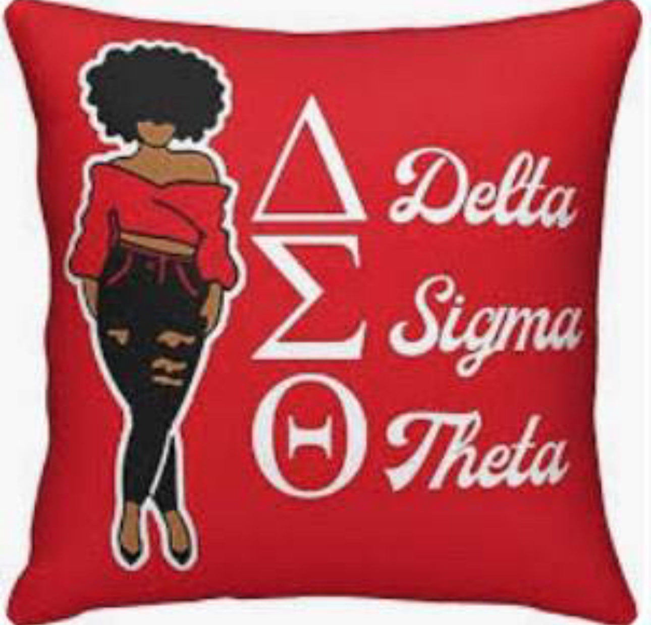 Delta Sigma Theta Inspired Pillow 17 inches by 17 inches