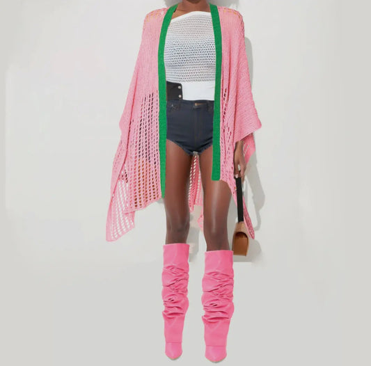 Alpha Kappa Alpha Inspired  Ruaba Crochet Kimono