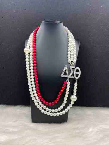 Delta Sigma Theta Inspired Red and White Pearls DST