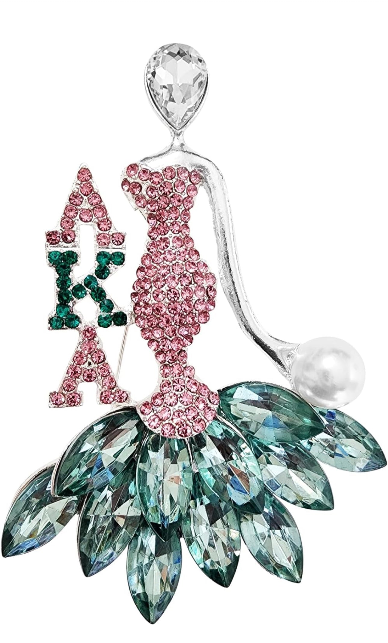 Alpha Kappa Alpha Pink and Green AKA Pin