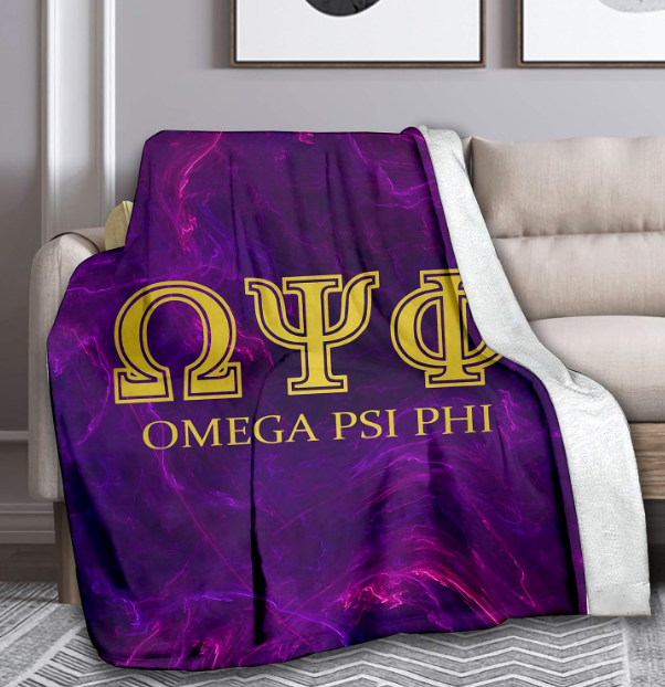 Omega Psi Phi Inspired Blanket Throw 50" by 60"