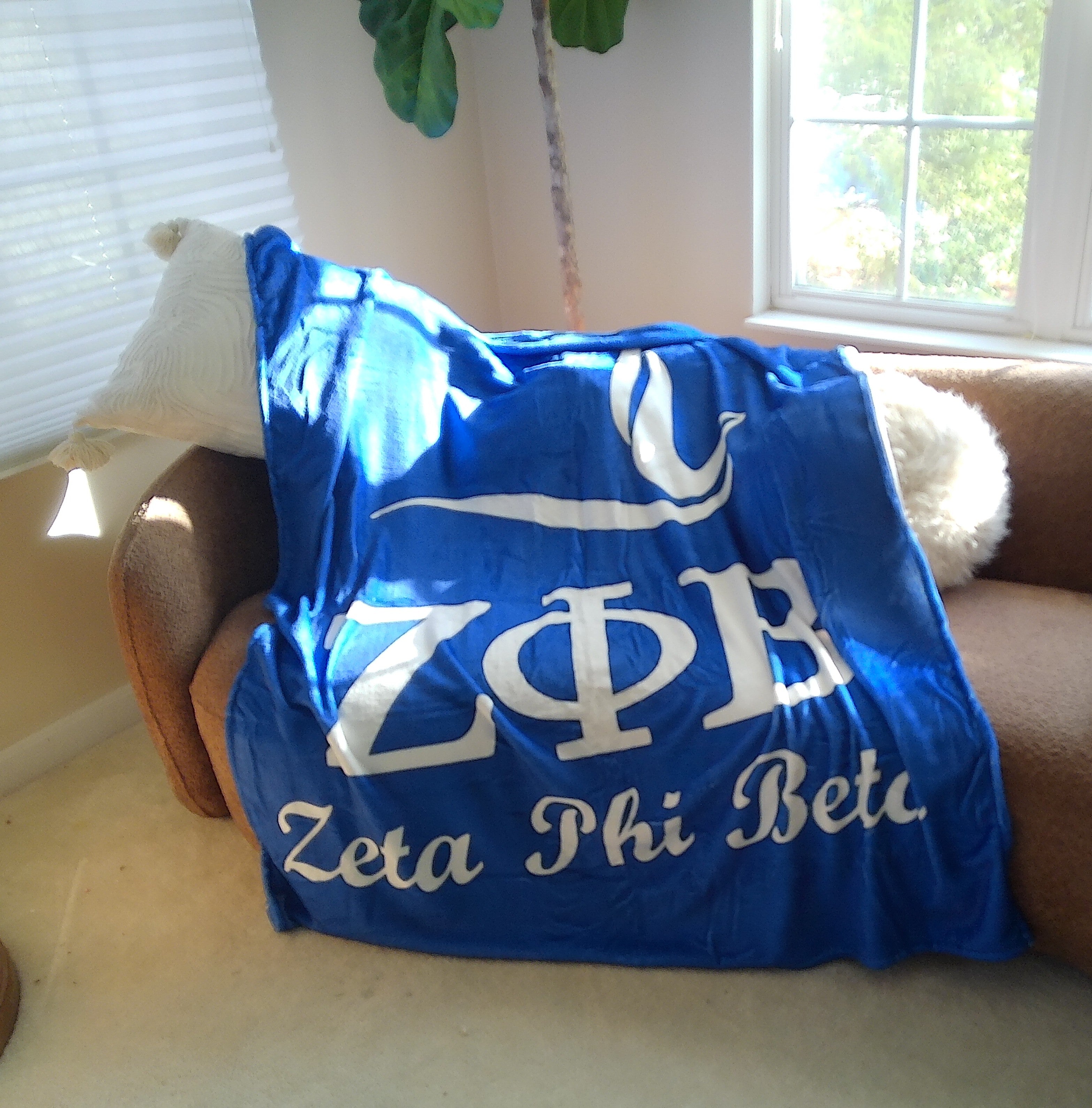 ZPB Inspired Blanket Throw 50" by 60" For Zeta Phi Beta Women 1920