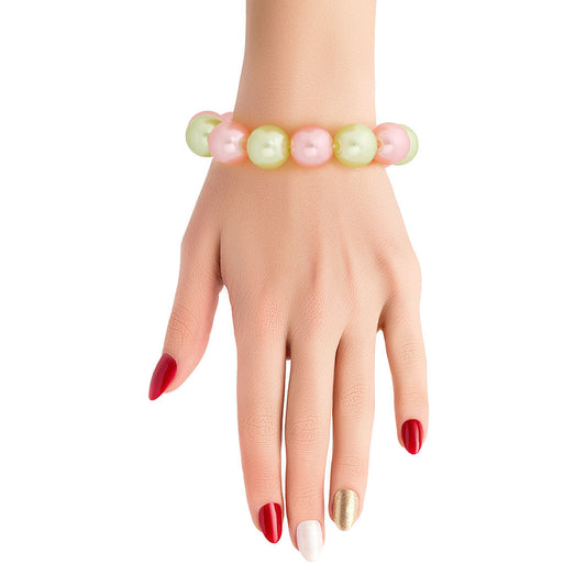Alpha Kappa Alpha Inspired Pearl Bracelet Pink Green Bubble Gum
