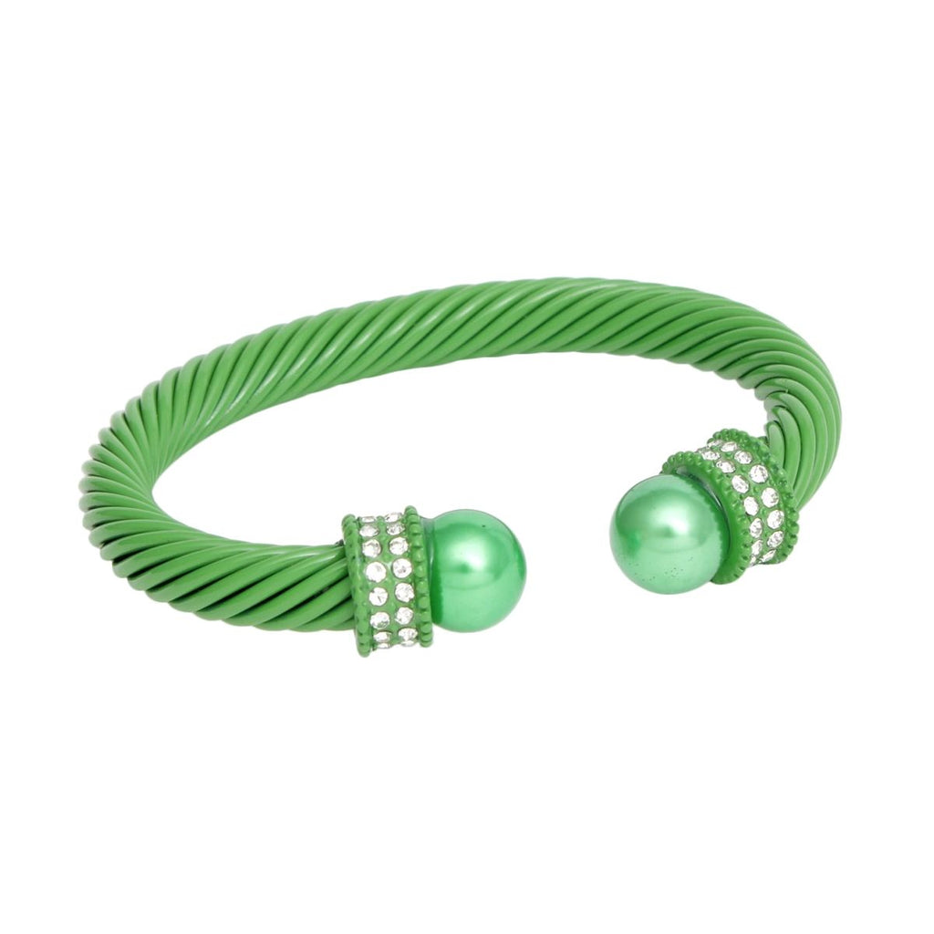 AKA Alpha Kappa Alpha Bracelet Thick Green Cable Classic Bangle Bracelet