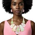 AKA Alpha Kappa Alpha Marbled Pink and Green Link Bib for Women