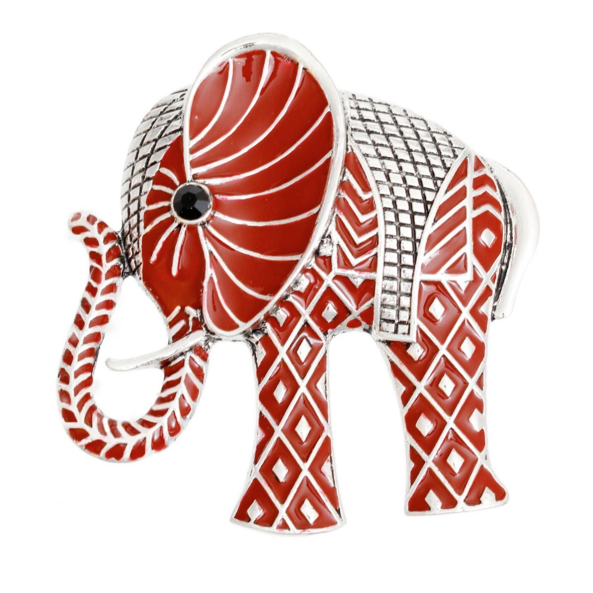 Delta Sigma Theta Inspired Brooch DST Red Elephant Diamond Pin for Women